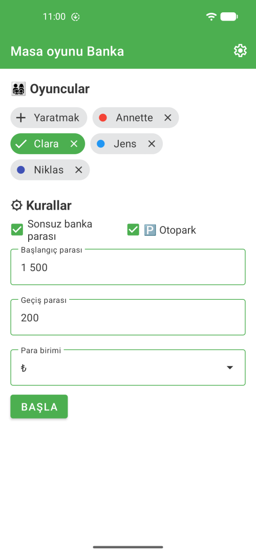 Oyuncularınızı seçin, oyun ayarlarını düzenleyin ve hadi oynayalım