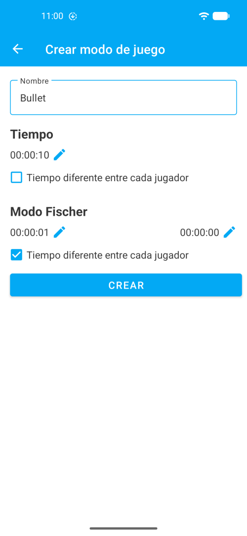 Crea tus propios modos de juego con controles de tiempo personalizados