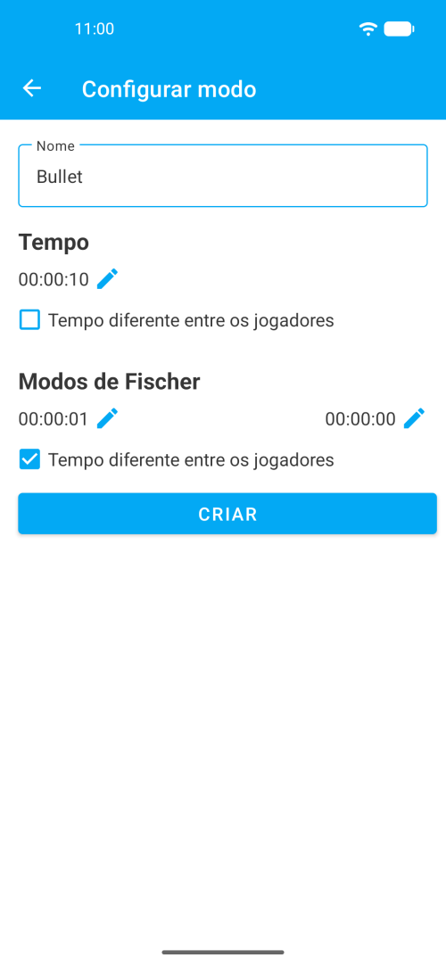 Cria os teus próprios modos de jogo com controlos de tempo personalizados