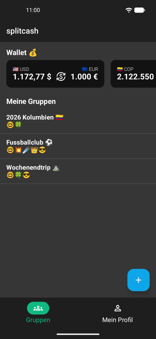 Klarer Wallet & Gruppen Überblick