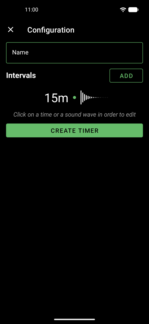 Quickly create a new timer with custom name and intervals