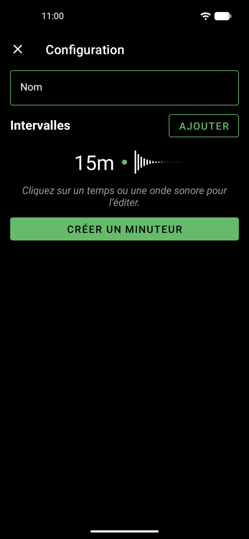 Créez rapidement un nouveau minuteur avec un nom et des intervalles personnalisés