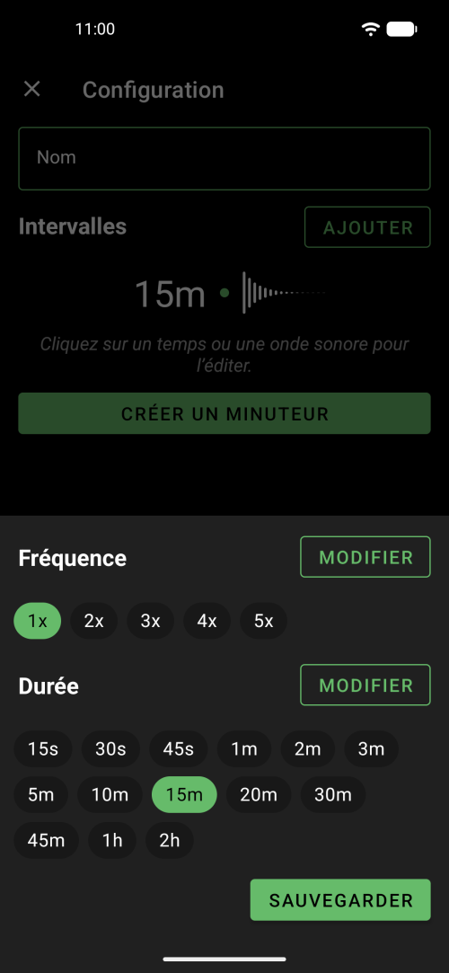 Ajustez précisément la fréquence du gong et définissez des durées exactes