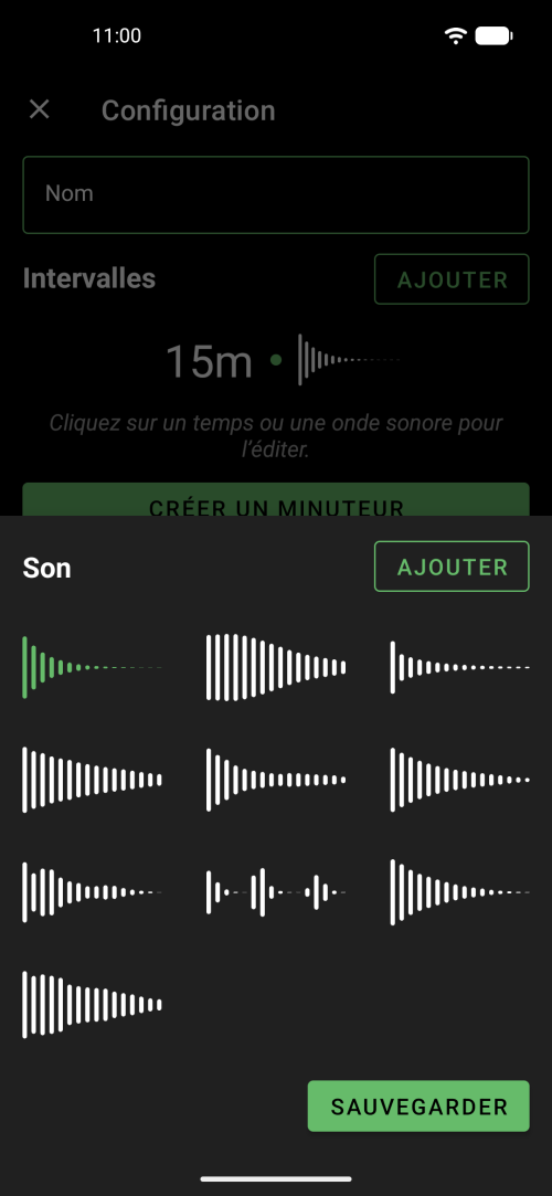 Choisissez parmi plusieurs sons de gong doux et formes d’onde