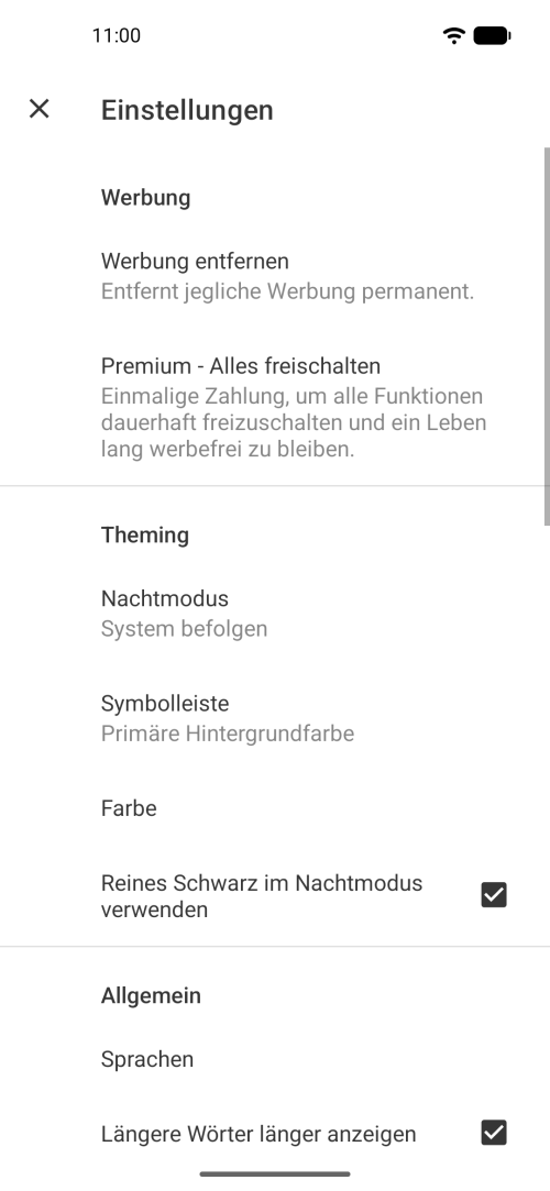 Weitere Einstellungen für Speed Reader, mit denen du alles nach deinen Wünschen anpassen kannst