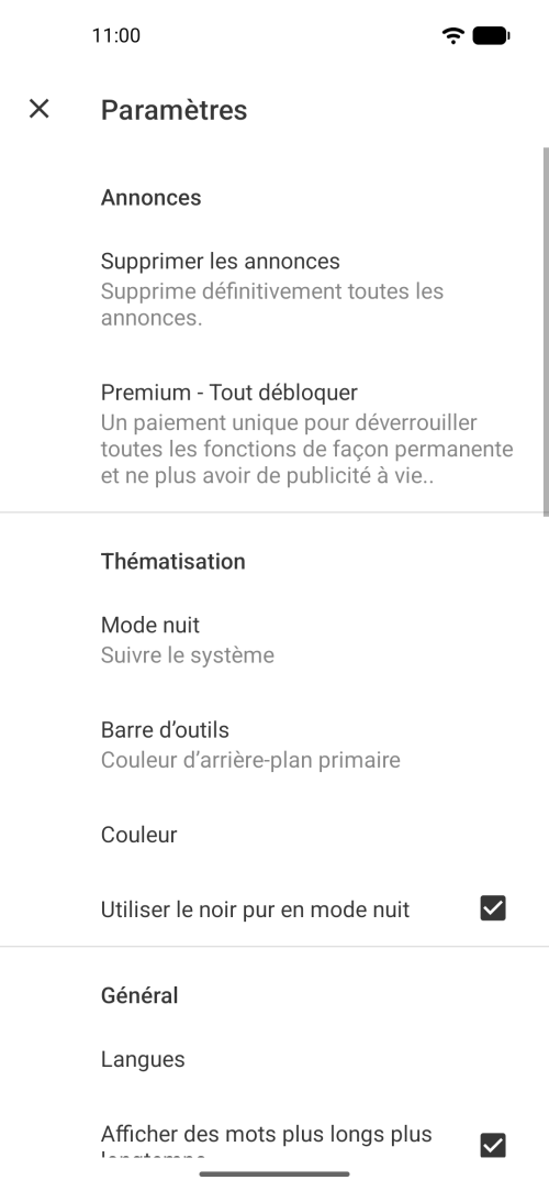 Encore plus de paramètres de Speed Reader pour tout personnaliser à votre guise